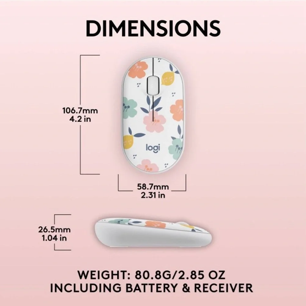 New Sealed Logitech M340‎ Wireless Mouse Floral Bouquets